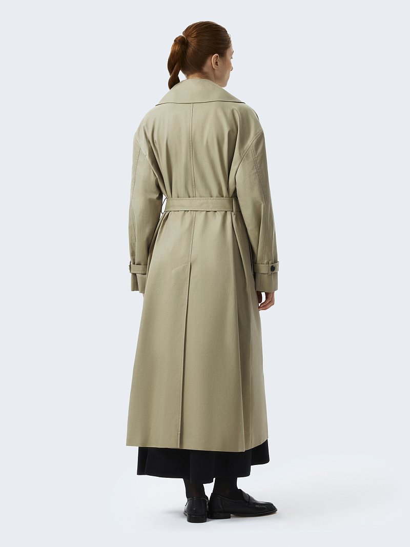 Двубортный тренч с хлопком (Р158)