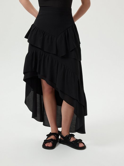 Асимметричная юбка с воланами: фото №2