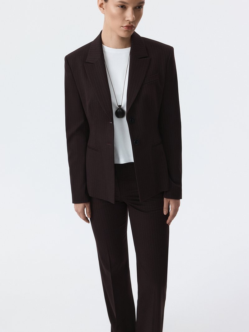 Расклешенные брюки в полоску