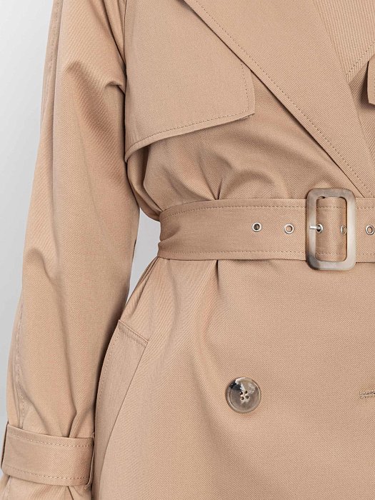 Плащ из хлопка с поясом: фото №5