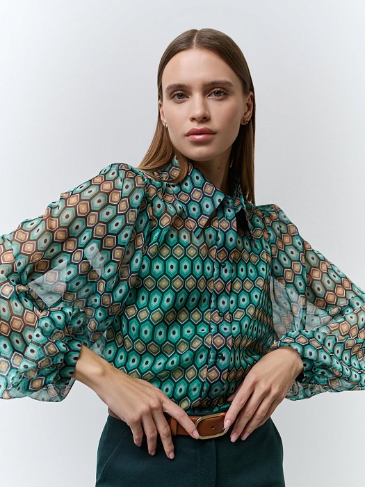 Блуза из шифона с принтом: фото №3