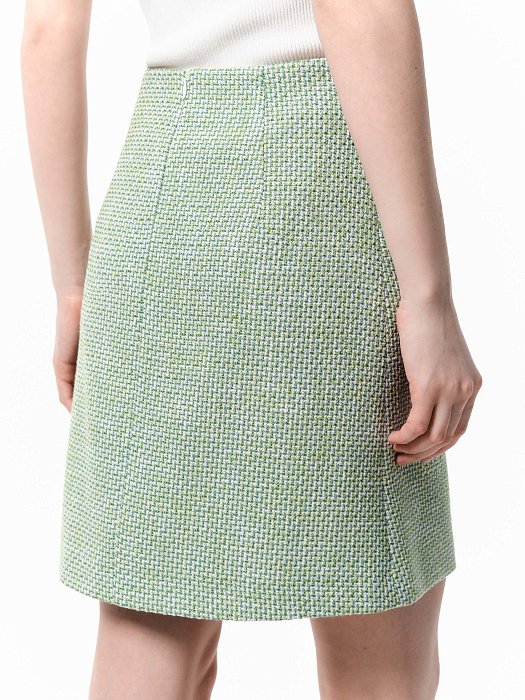 Твидовая юбка с высокой посадкой: фото №5