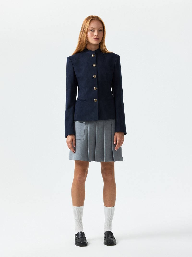 Приталенный жакет в полоску (Р158)