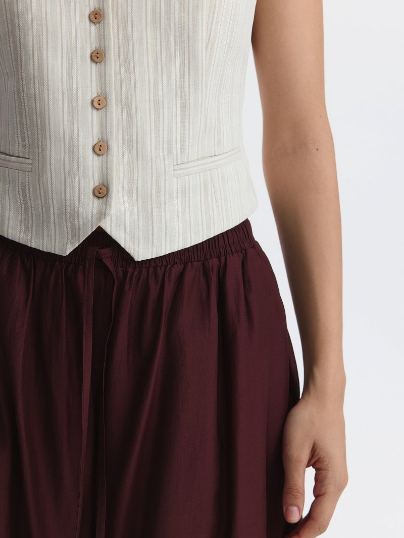 Жилет из хлопка и льна