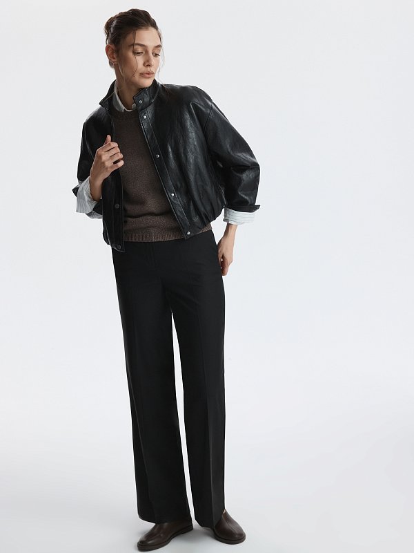 Утепленная куртка из экокожи