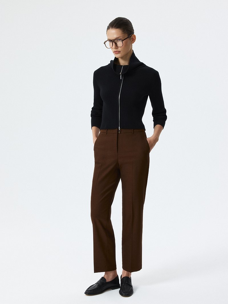 Укороченные брюки с шерстью