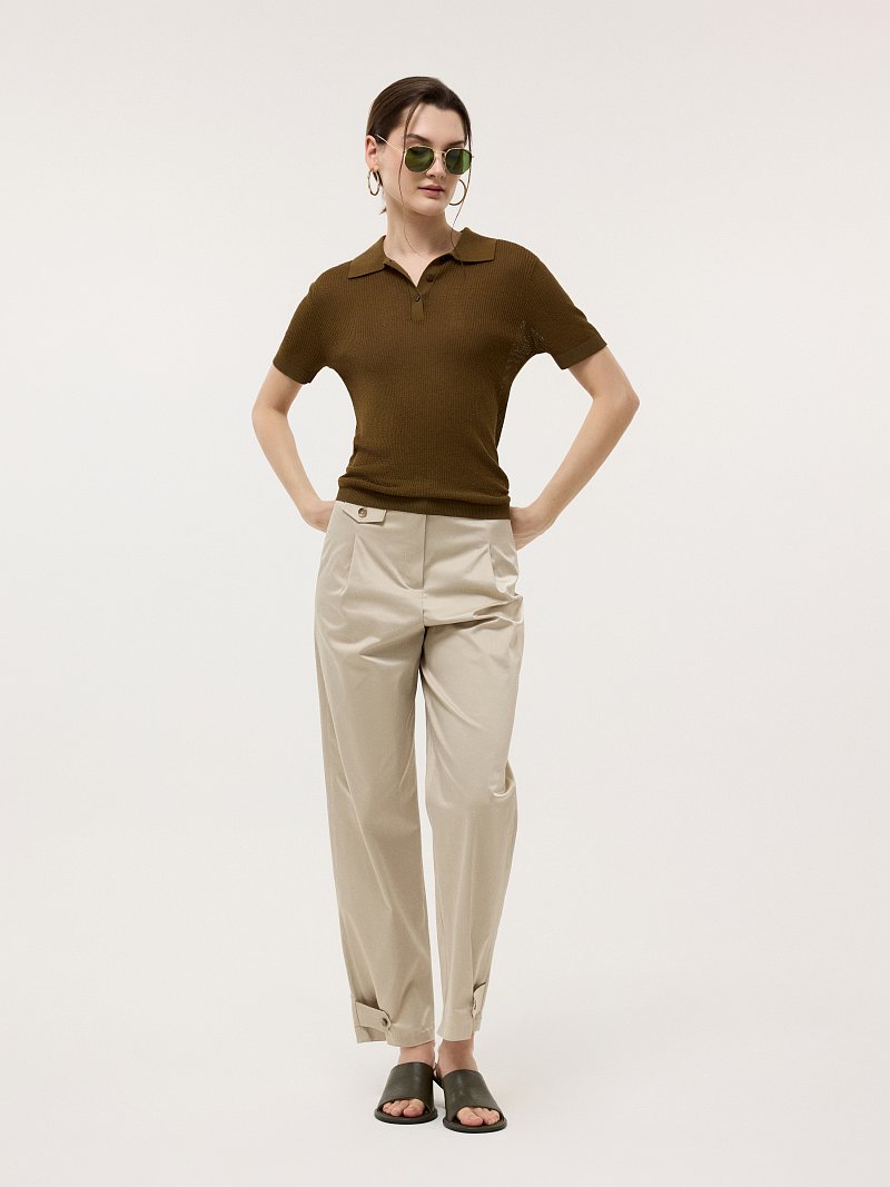 Атласные брюки с защипами