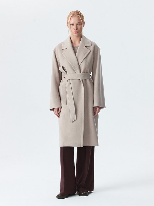 Пальто из шерсти с шелком: фото №2