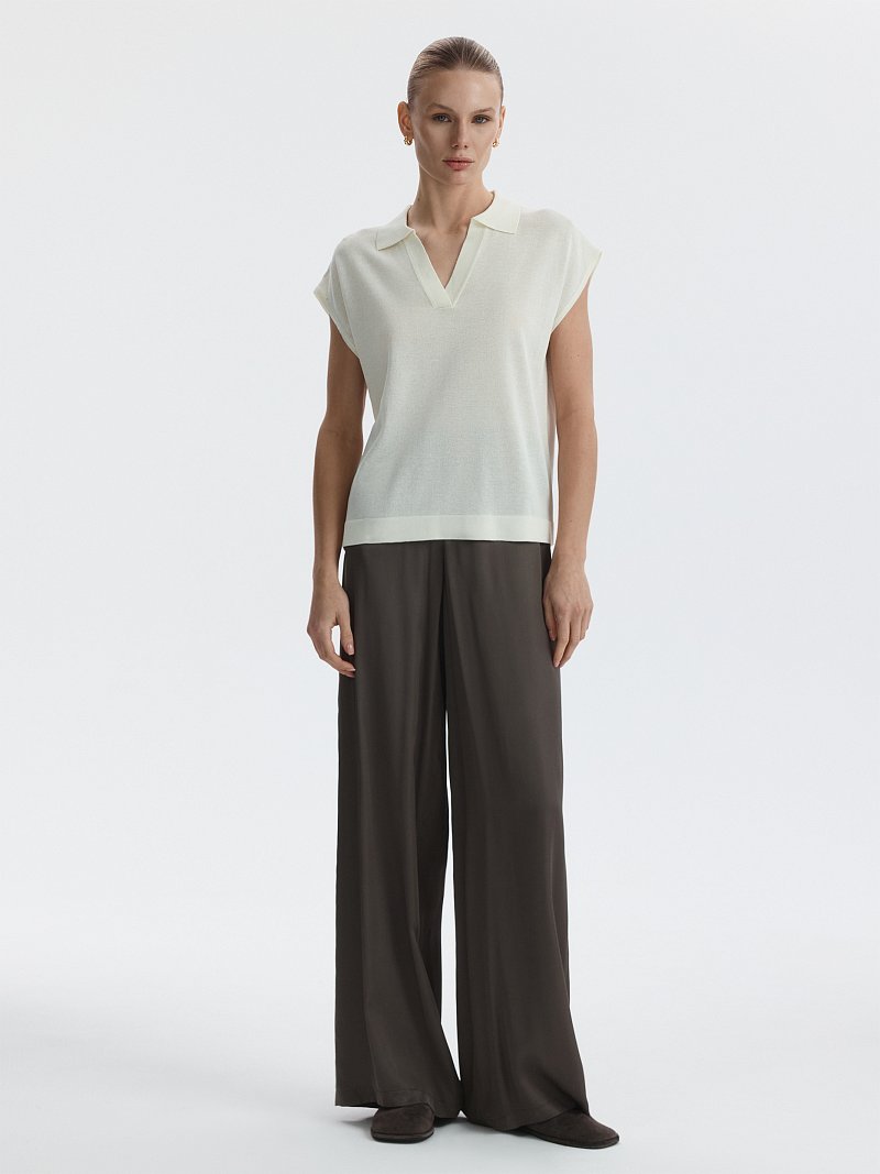 Вязаное поло из вискозы