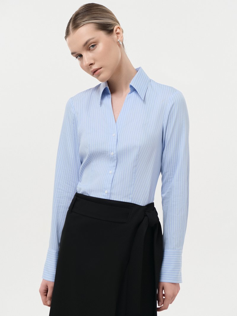 Боди-рубашка из хлопка в полоску