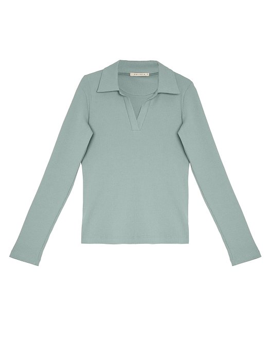 Джемпер-поло в рубчик : фото №6