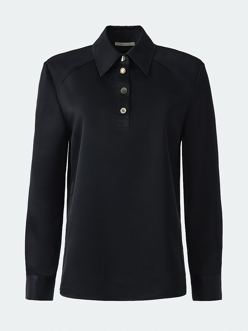 Атласная блуза-поло (Р158)