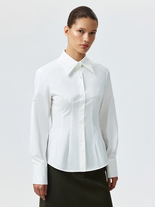 Приталенная рубашка из хлопка: фото №2