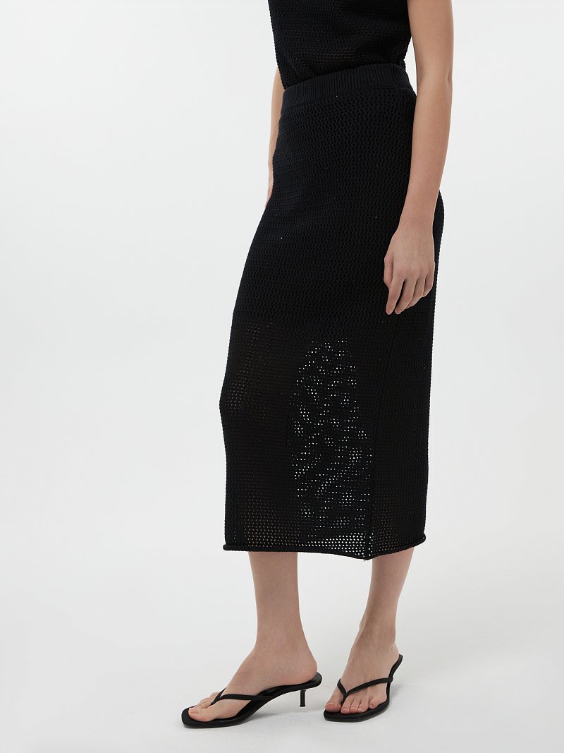 Вязаная юбка с пайетками