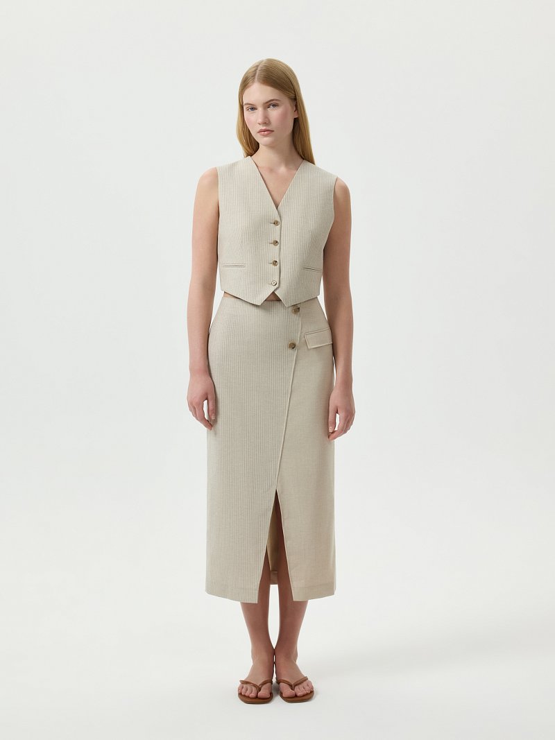 Юбка-миди со льном