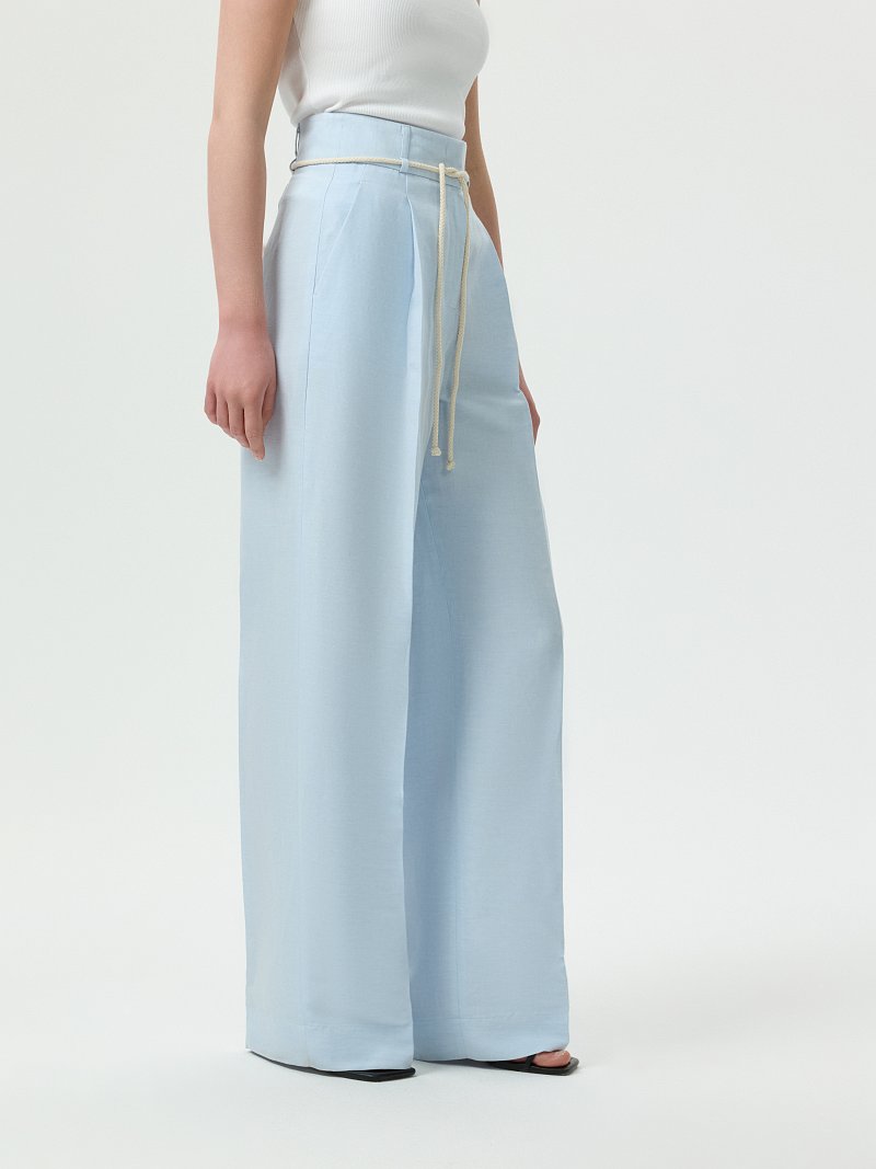 Удлиненные брюки со льном