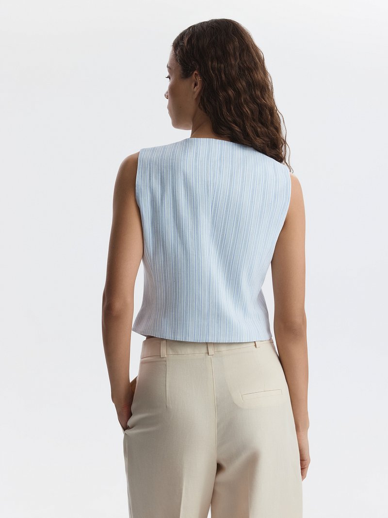 Жилет из хлопка и льна