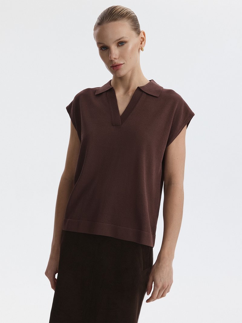 Вязаное поло из вискозы