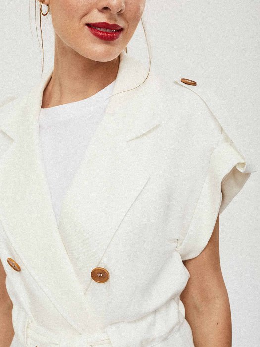 Льняной жакет в стиле сафари: фото №4