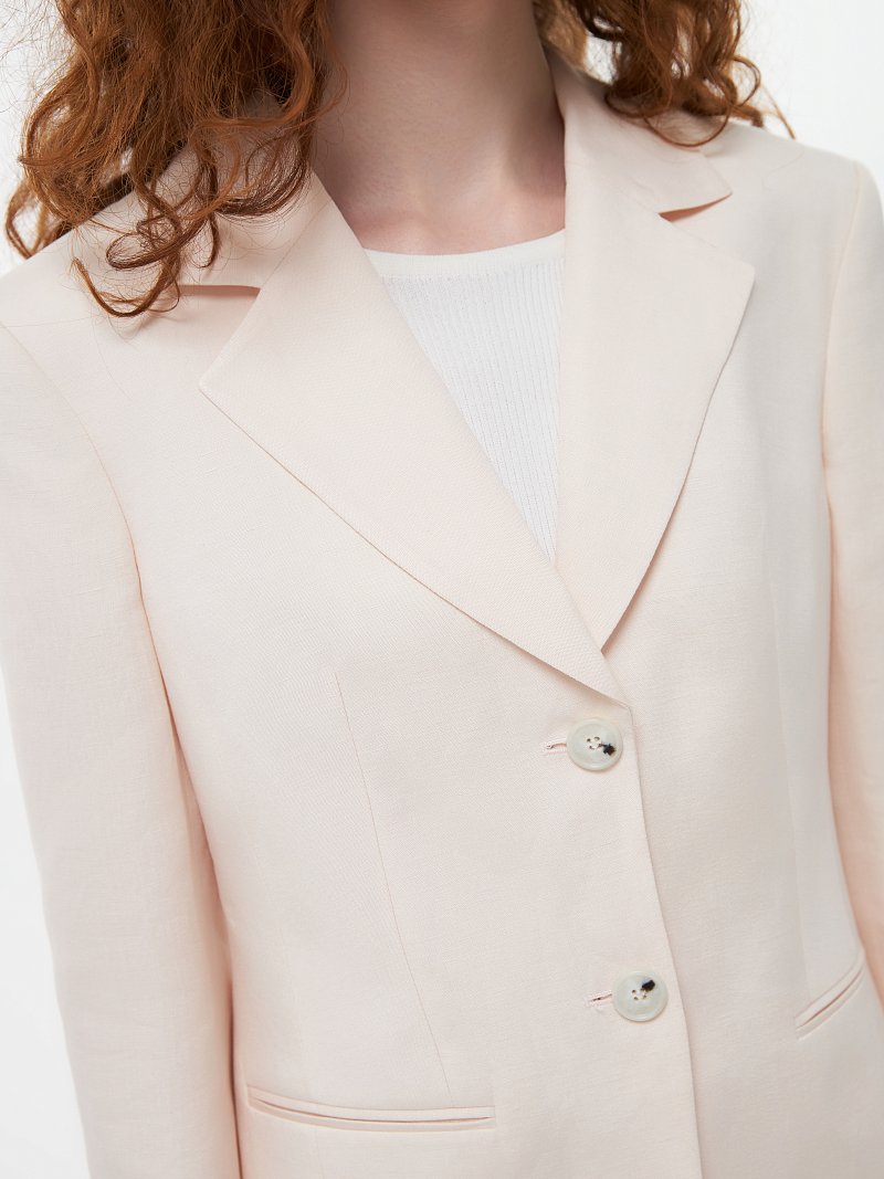 Приталенный жакет со льном (Р158)
