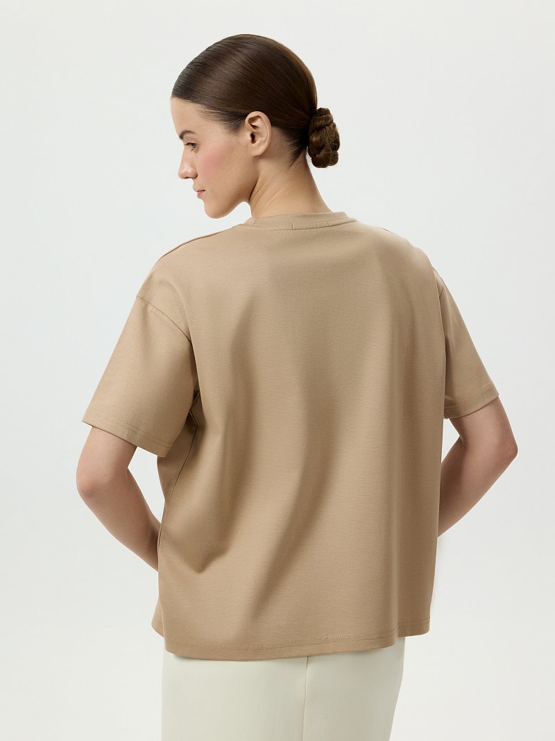 Однотонная футболка из 100% хлопка 