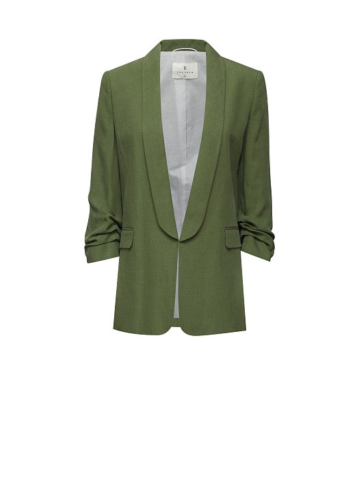 Удлиненный жакет с драпировкой: фото №6