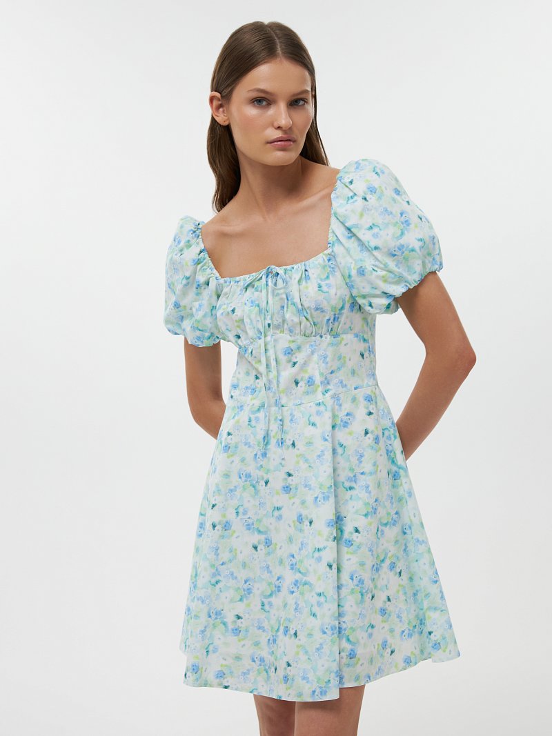 Платье из хлопка с цветочным принтом