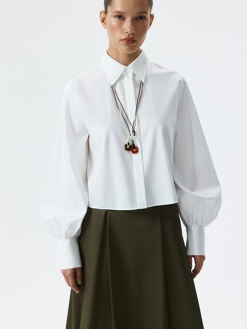 Укороченная рубашка из хлопка