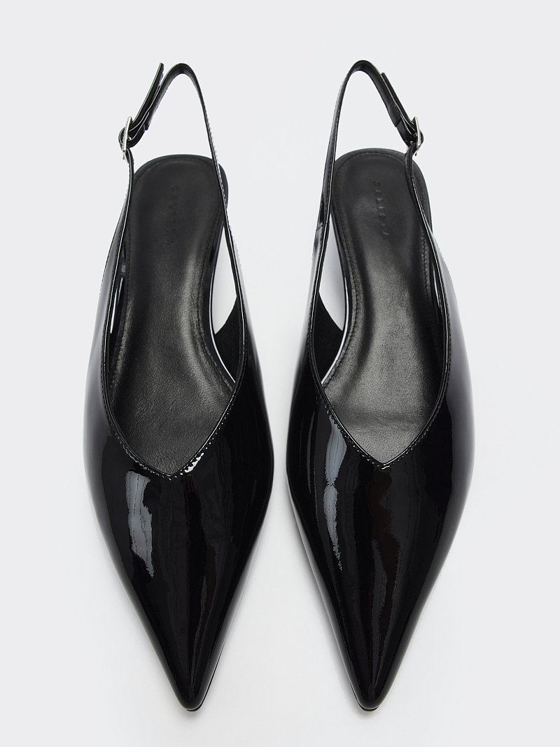 Лаковые туфли с открытой пяткой