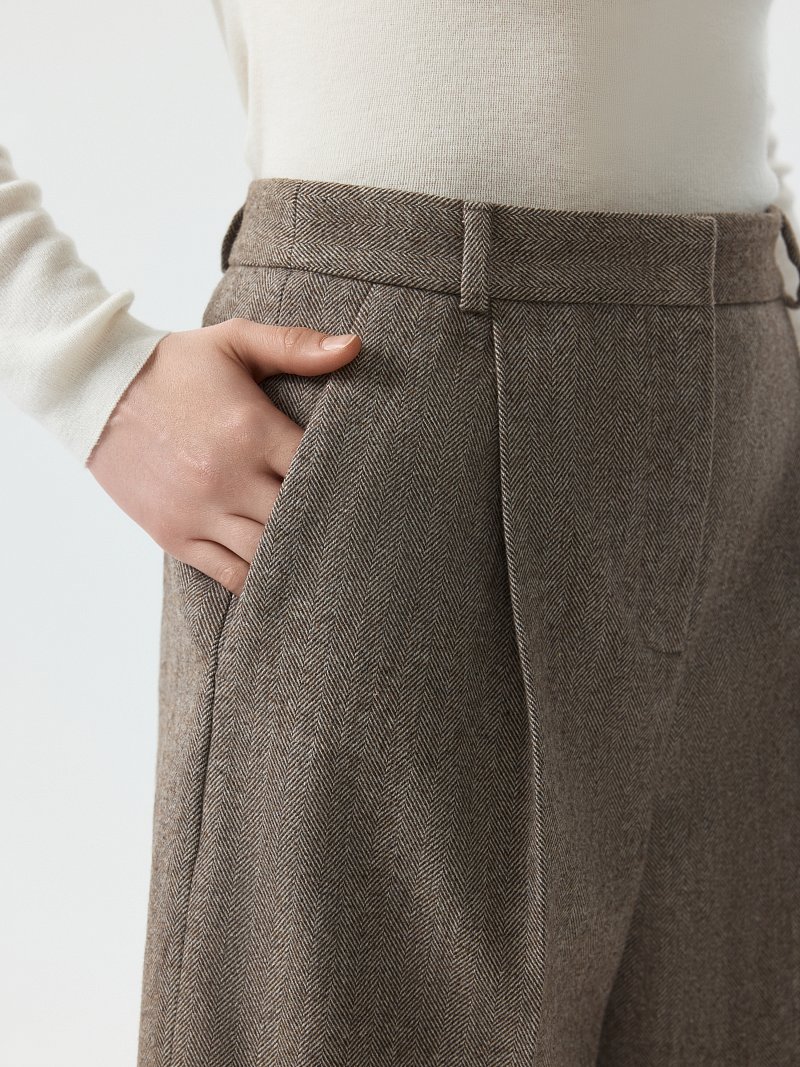 Шорты из твида «в елочку»