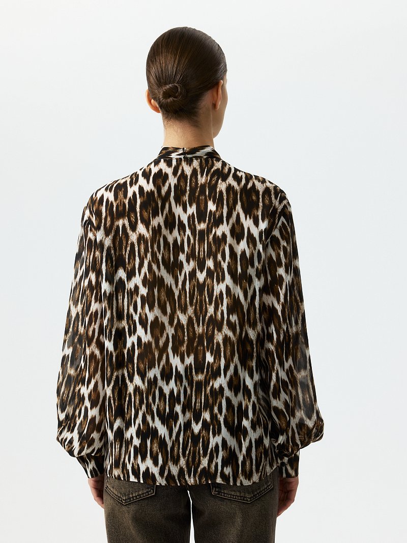 Блуза со съемным бантом