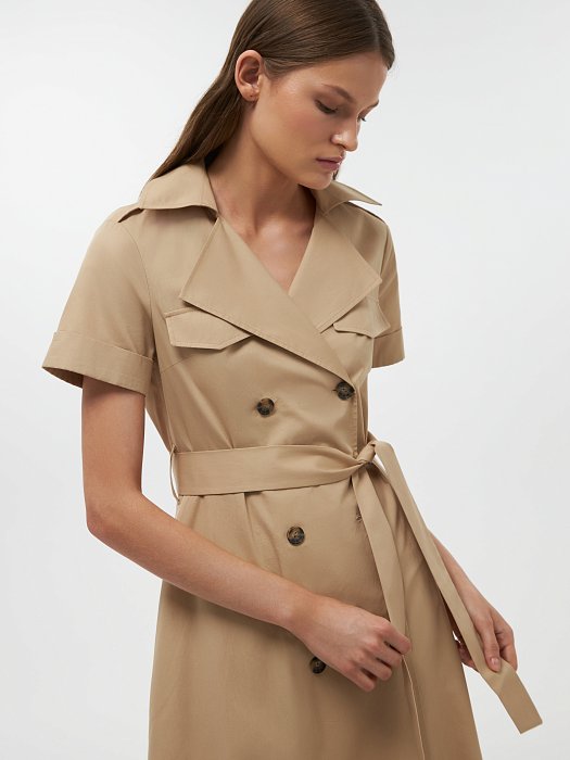 Платье-сафари из хлопка: фото №3