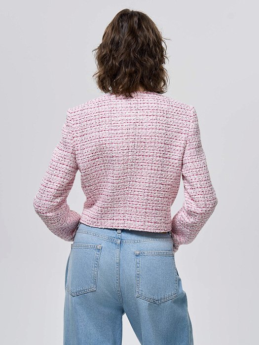 Твидовый жакет укороченного кроя: фото №6