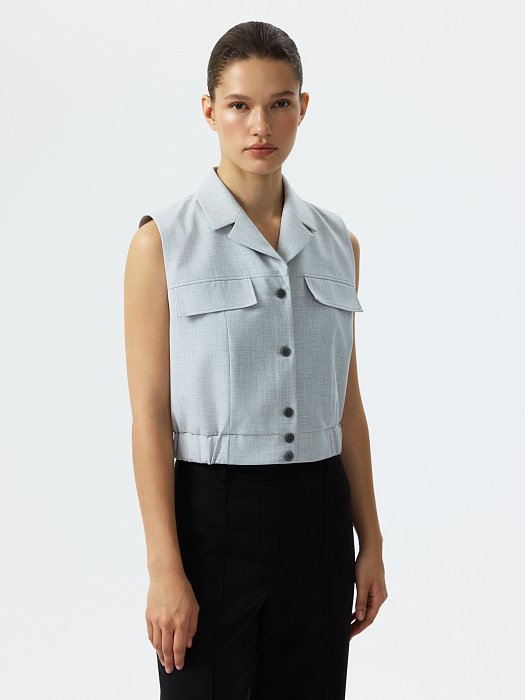 Укороченный жилет прямого кроя: фото №2