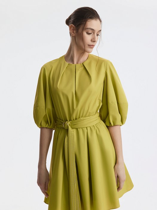 Платье из хлопка с поясом: фото №4