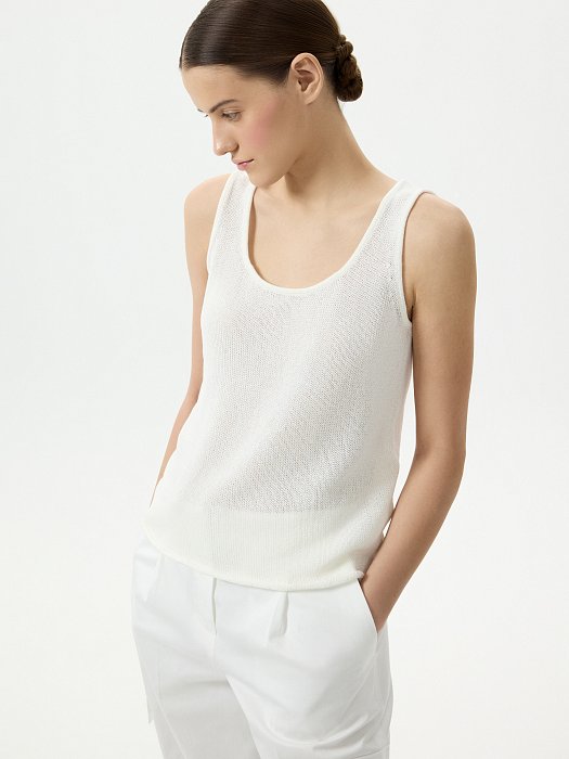 Вязаный топ с хлопком: фото №4