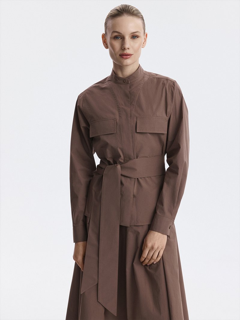 Блуза из 100% хлопка с поясом