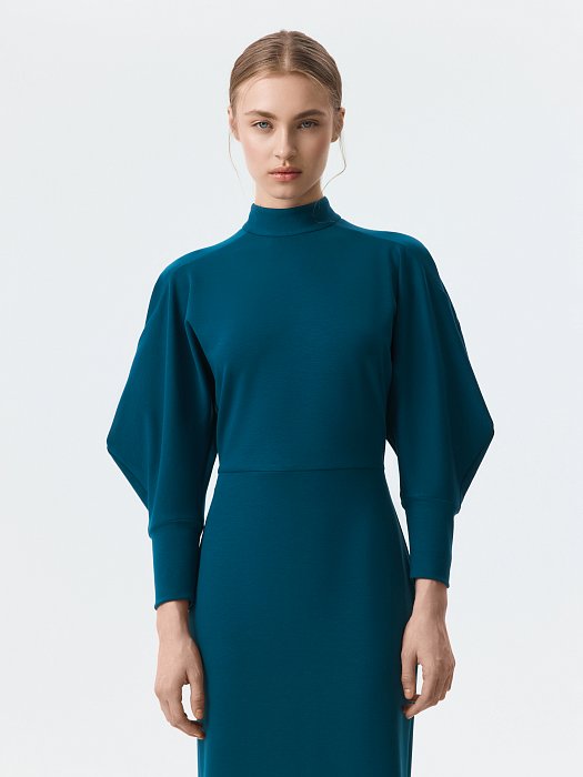 Платье с объемными рукавами 3/4 (Р158): фото №2