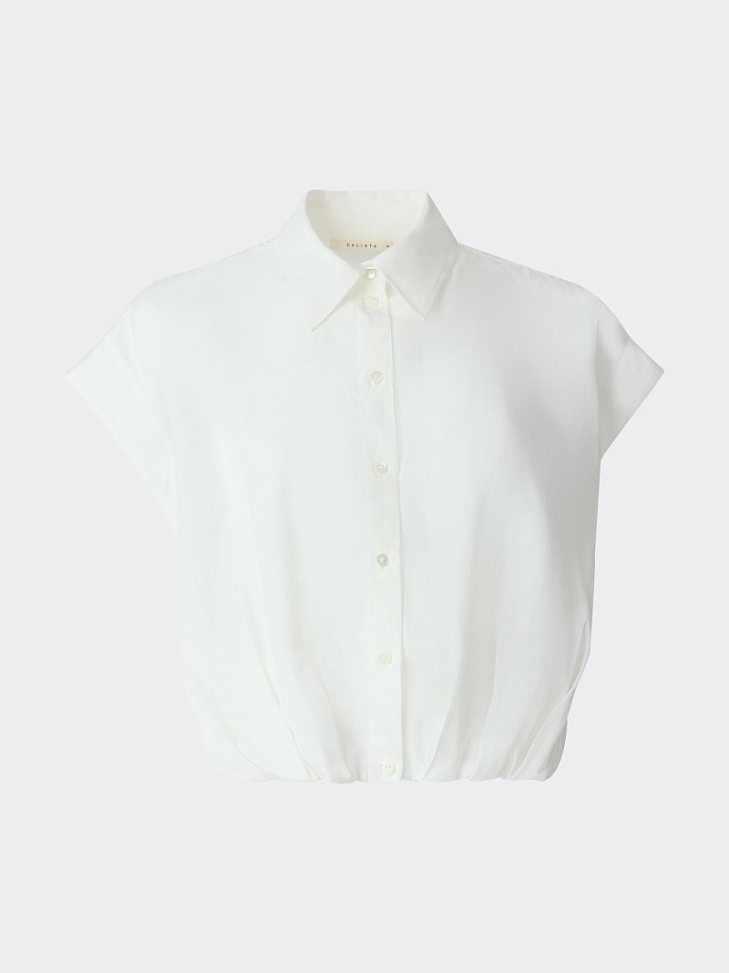 Укороченная блуза без рукавов