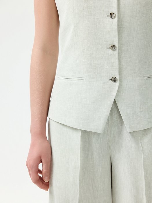 Жилет из хлопка и льна: фото №3