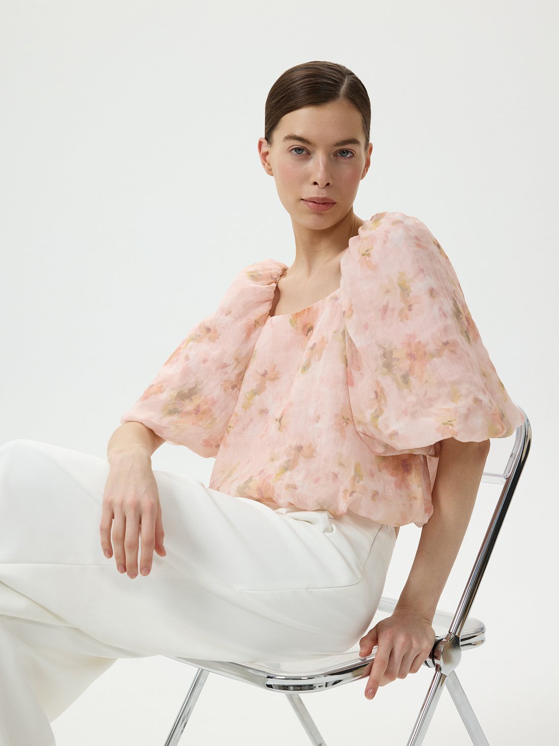 Блуза из лиоцелла с цветами: фото №1