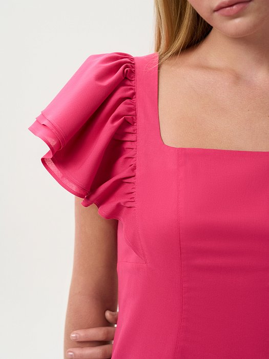 Платье из хлопка с воланами: фото №3