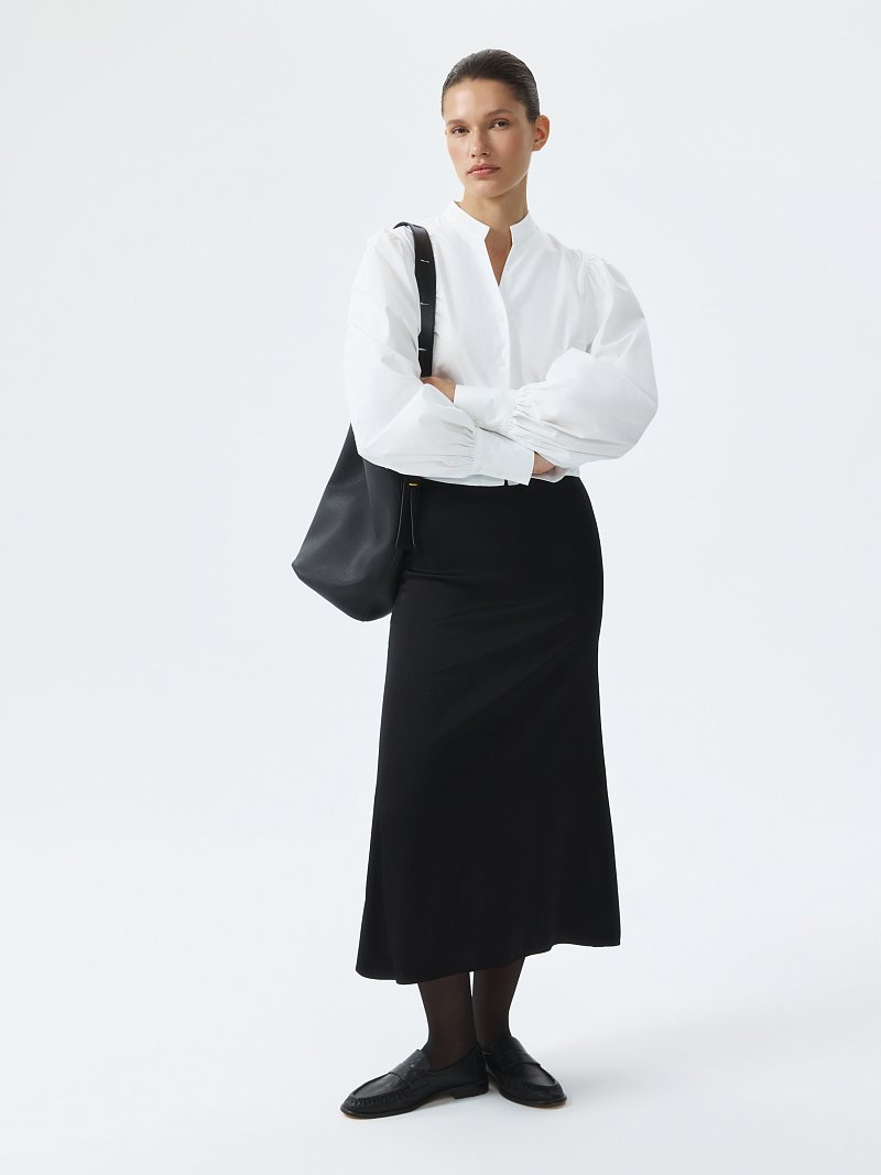 Атласная юбка-миди