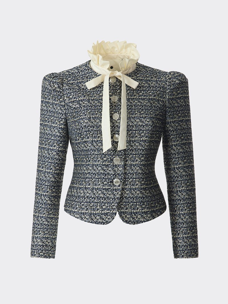 Жакет из твида со съемным воротником
