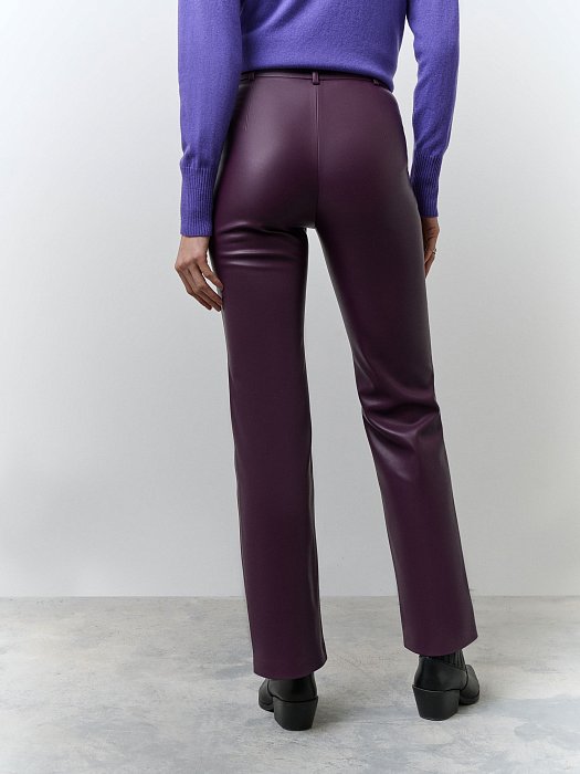 Брюки-клеш из экокожи: фото №4