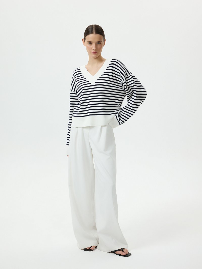 Полосатый пуловер из вискозы