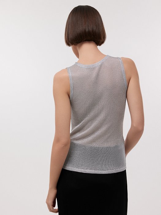 Сетчатый топ с люрексом: фото №5