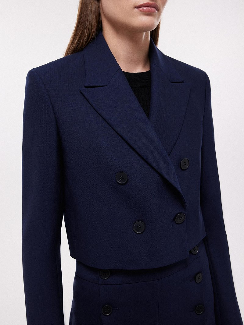 Укороченный двубортный жакет