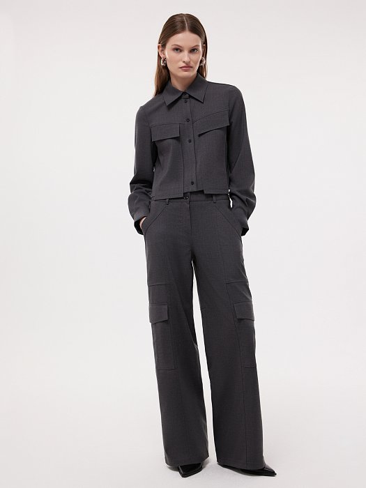 Укороченная рубашка с шерстью: фото №4