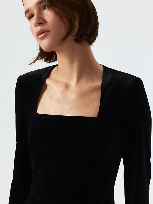 Платье-мини из бархата: фото №3